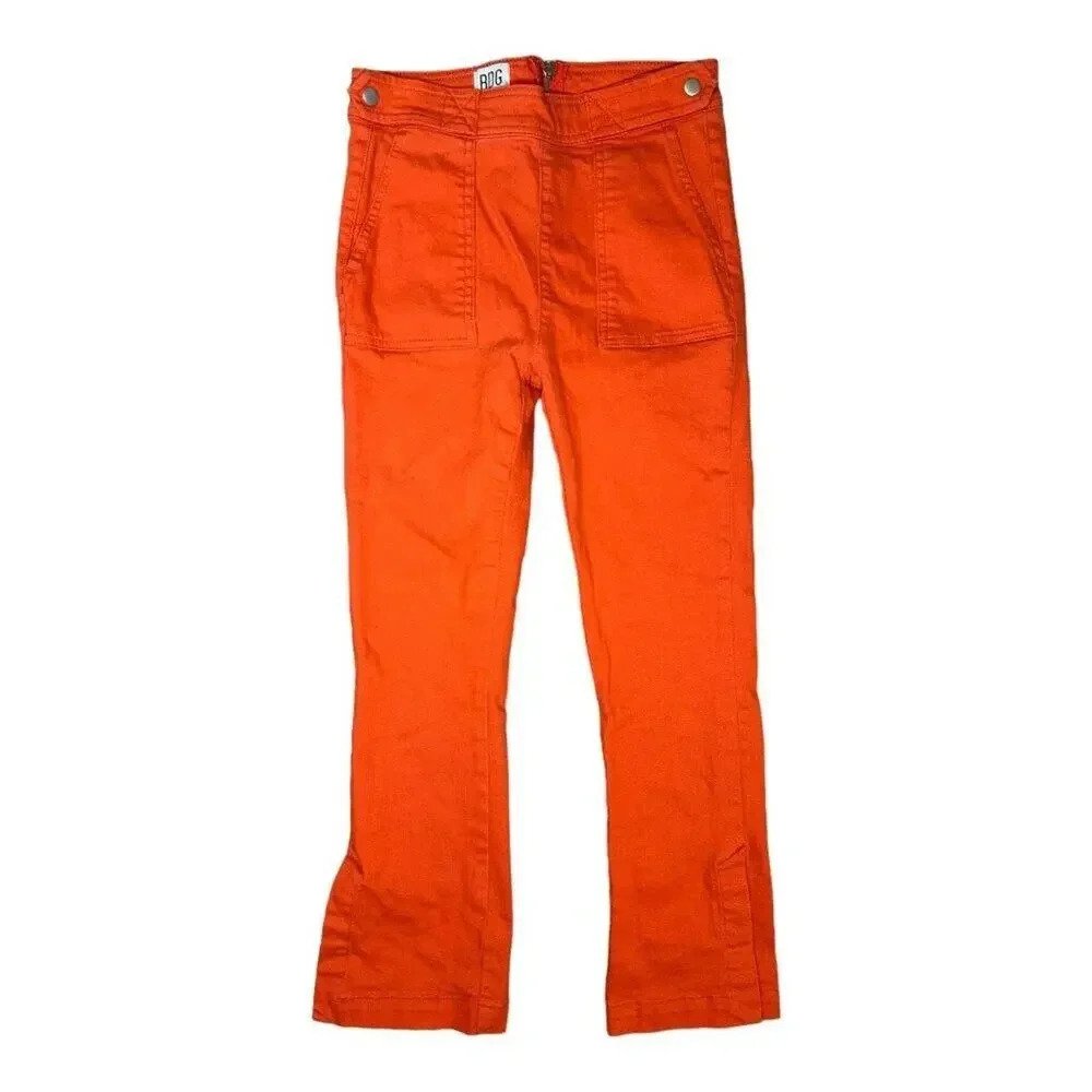 Urban Outfitters BDG Women’s Size 2 (25) Orange Back Zip Cropped Pants‎